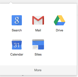Popup window with several icons, including the calendar icon.